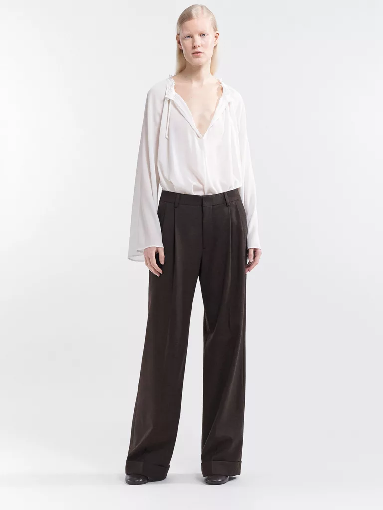 A0000-Kinley-Check-Trouser-Filippa-K-Brown-Houndstooth-Front-Full-Body
