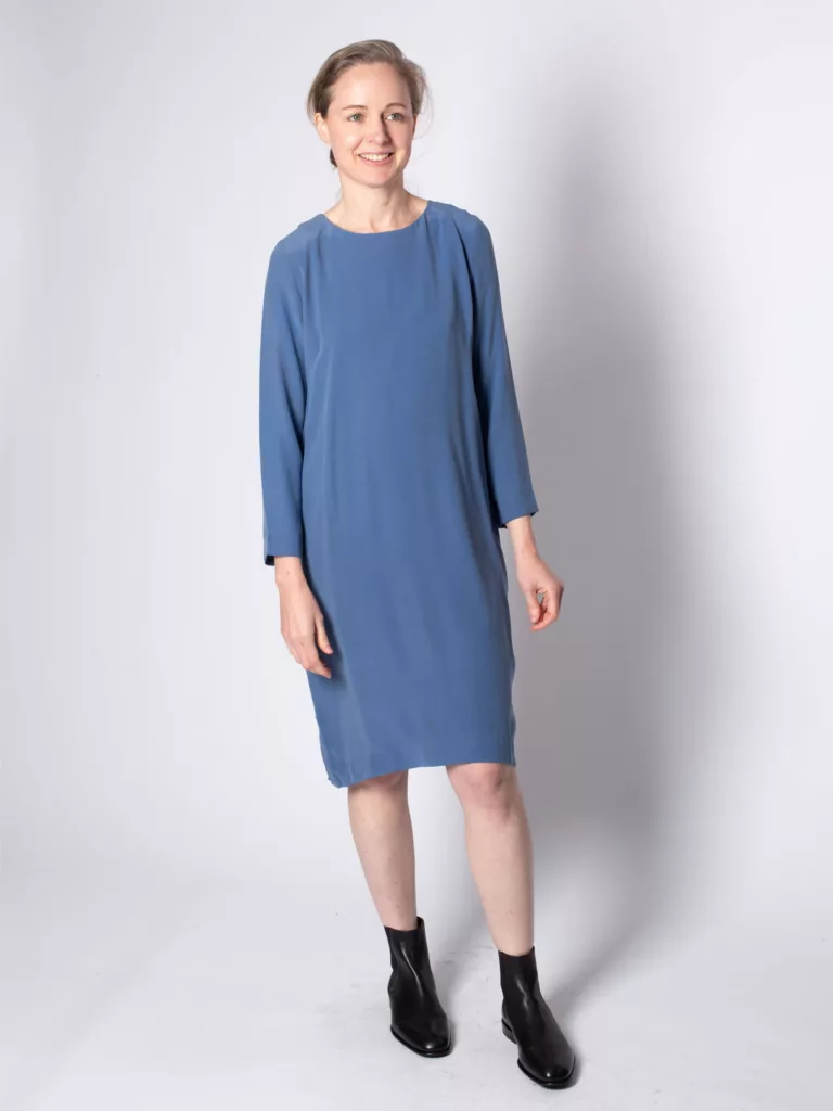 A0370-Cilla-Silk-Stretch-Dress-Whyred-Milk-Blue-Front-Full-Body