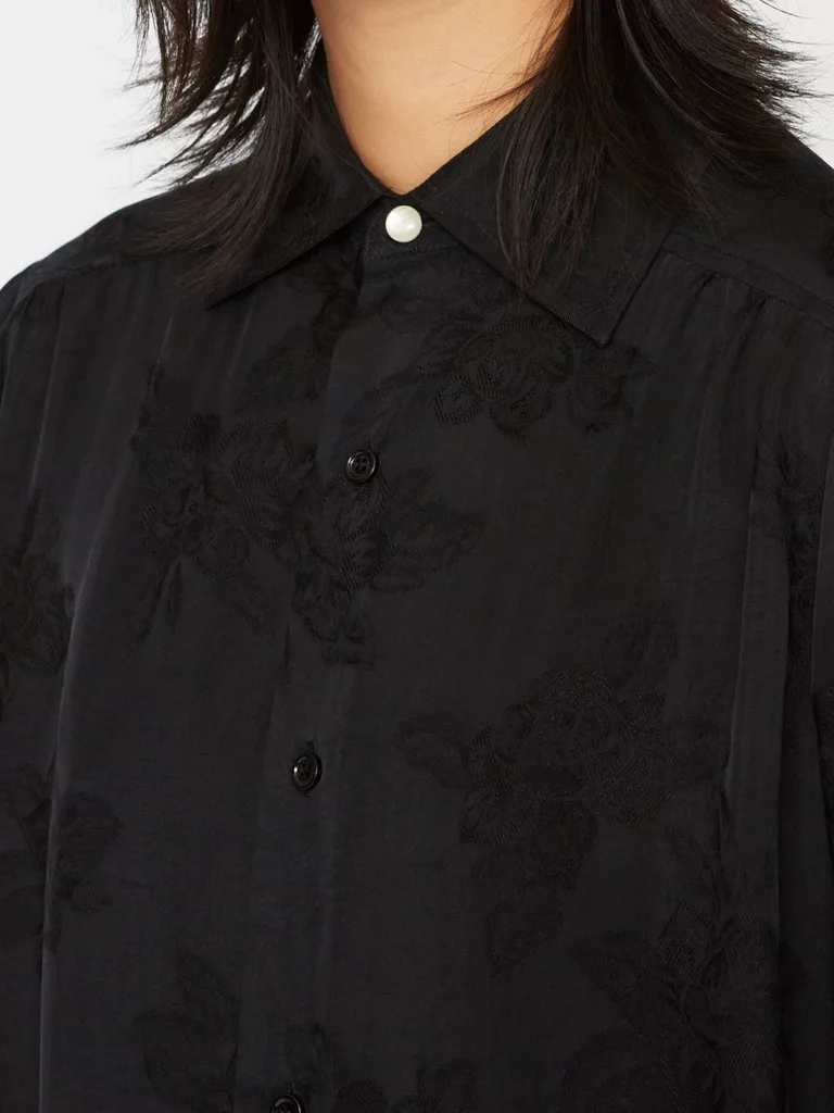 A1050-Land-Dress-Hope-Sthlm-Black-Jacquard-Front-Close-Up-Fabric