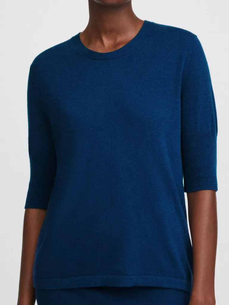 A1085-Clare-Elbow-Sleeve-Top-Filippa-K-Marin-Blue-Front