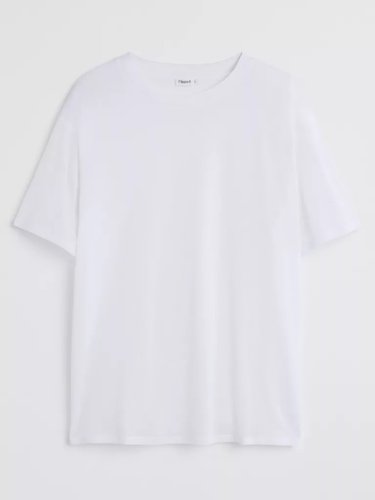A1152-Soft-Cotton-T-Shirt-Filippa-K-White-Front-Flat-Lay