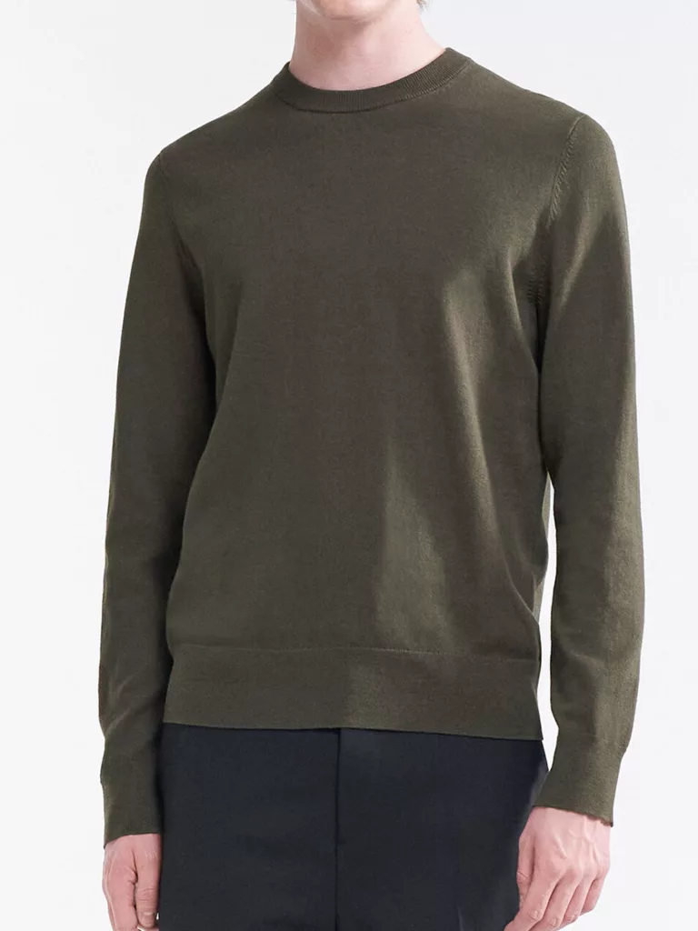 B0000-Cotton-Merino-Sweater-Filippa-K-Dark-Forest-Green-Front
