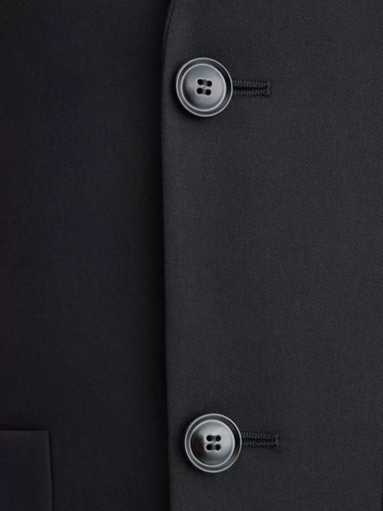 B0000-Rick-Linen-Blazer-Filippa-K-Black-Front-Close-Up-Buttons