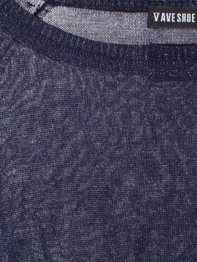 B0149-Metal-Sweater-V-Ave-Shoe-Repair-Dk-Navy-Front-Close-Up