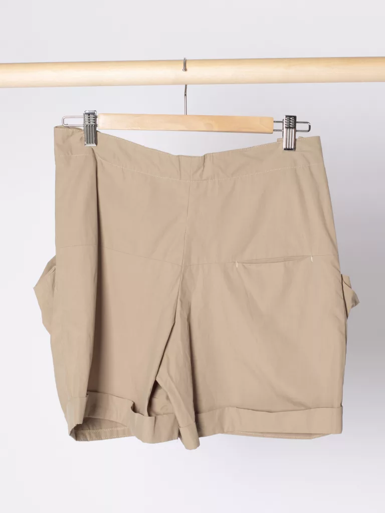 A0267-Double-Pocket-Shorts-V-Ave-Shoe-Repair-Beige-Back-Hanging