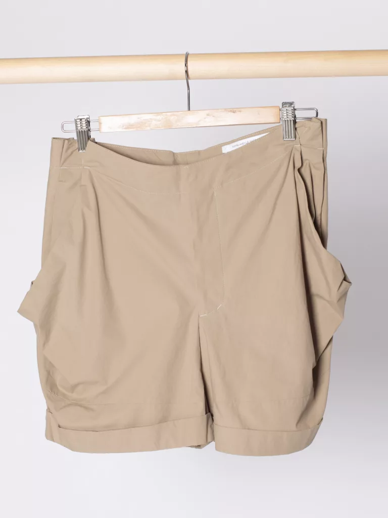A0267-Double-Pocket-Shorts-V-Ave-Shoe-Repair-Beige-Front-Hanging