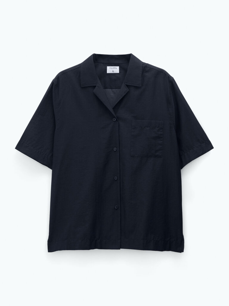 A1246-Short-Sleeve-Shirt-Filippa-K-Black-Flat-Lay