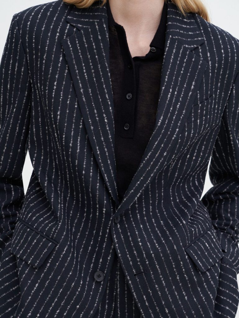 A1263-Davina-Pinstripe-Blazer-FK-Black-Pinstripe-Front-Close