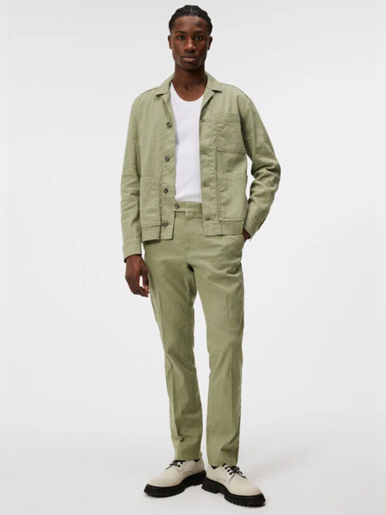 A1644-Lois-4-Way-Stretch-Trouser-J-Lindeberg-Olivine-Full-Body-Front