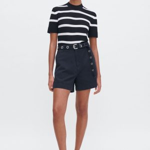 Striped mesh Tee