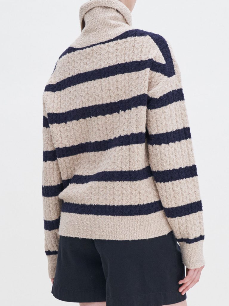 A1785-Striped-Shawl-Collar-Sweater-Filippa-K-Lt-Khaki-Back
