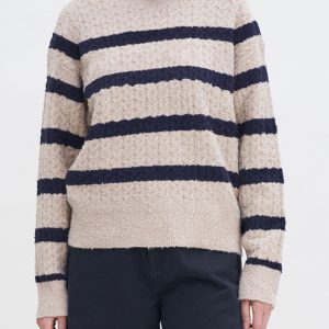 Striped Shawl Collar Sweater