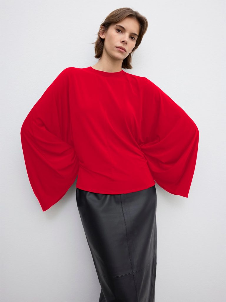 A1788-Jersey-Kimono-Top-House-of-Dagmar-Red-Front
