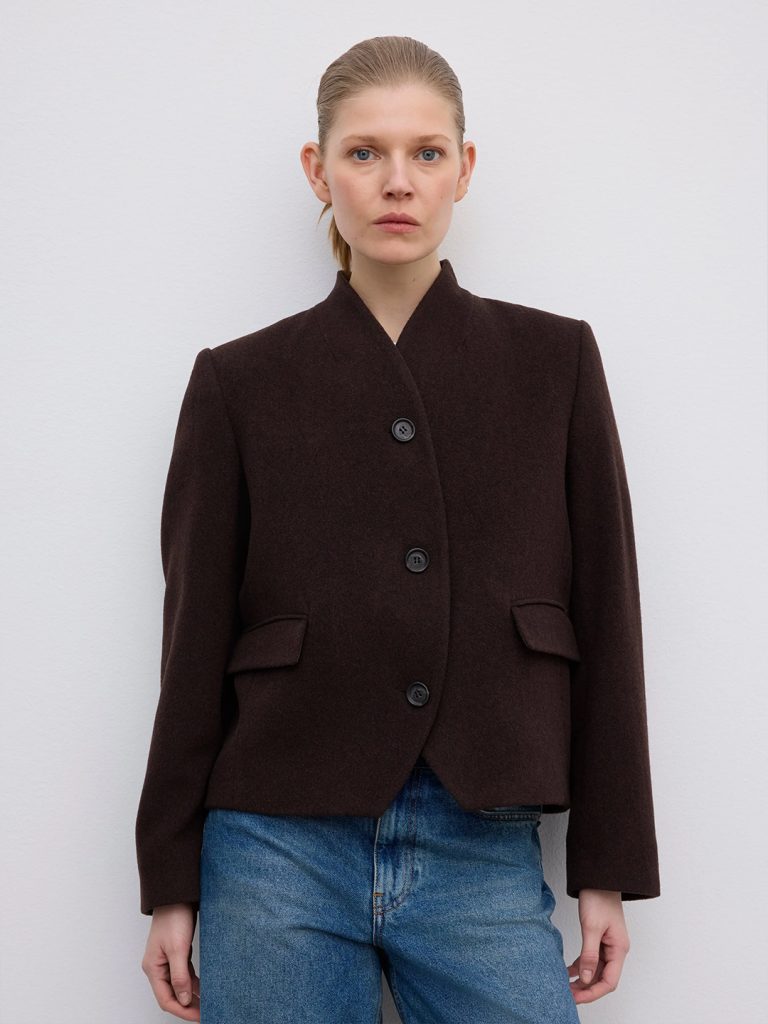 A1793-Short-Curved-Jacket-House-of-Dagmar-Chocolate-Brown-Front