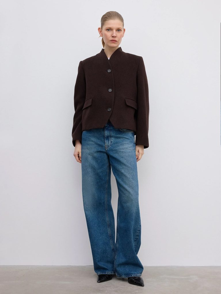 A1793-Short-Curved-Jacket-House-of-Dagmar-Chocolate-Brown-Front-Full-Body
