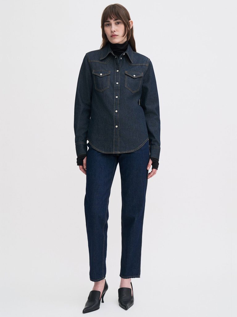A1794-Classic-Denim-Shirt-Filippa-K-Rinsed-Blue-Wash-Front-Full-Body