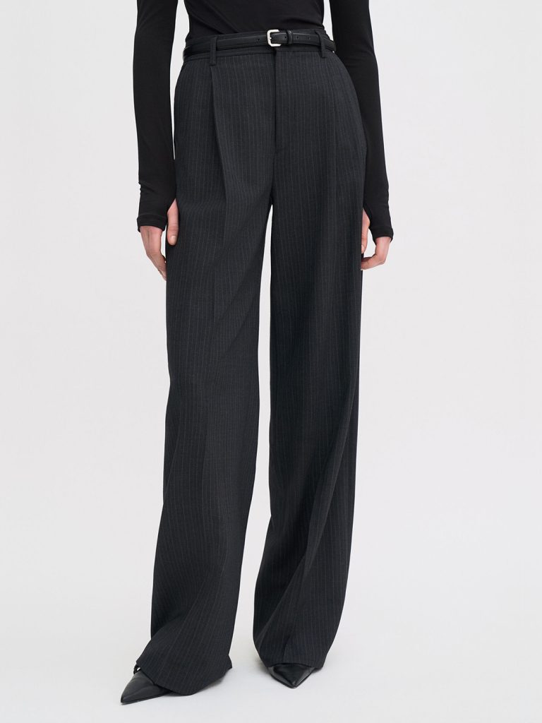 A1795-Darcey-Pinstripe-Trousers-Filippa-K-Anthracite-Melange-Front