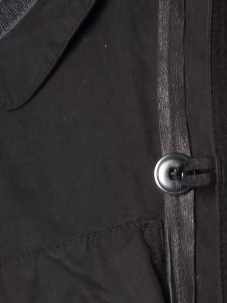 B0644-Fold-Pocket-Parka-V-Ave-Shoe-Repair-Black-Front-Close-Up-Fabric