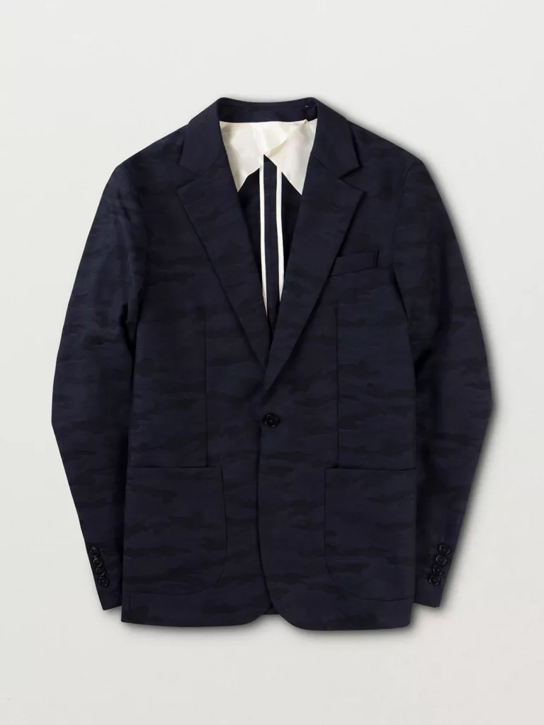 B1035-One-Button-Blazer-Uniforms-for-the-Dedicated-Dark-Navy-Jaquard-flat-lay-front