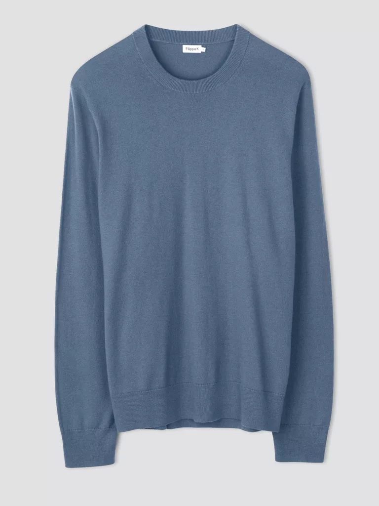 B1157-Cotton-Merino-Sweater-Filippa-K-Blue-Grey-Front-Flat-Lay