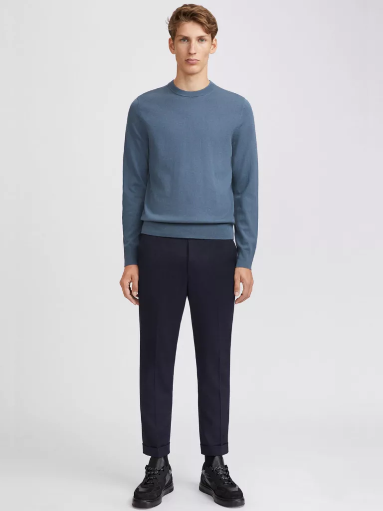 B1157-Cotton-Merino-Sweater-Filippa-K-Blue-Grey-Front-Full-Body