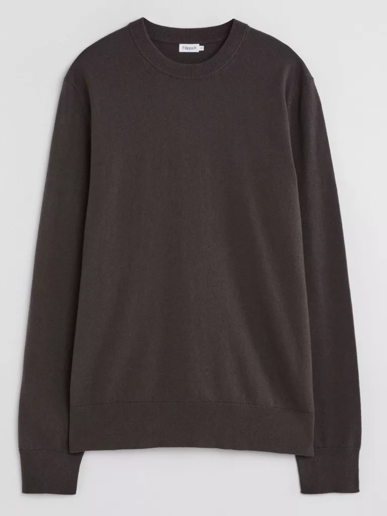 B1157-Cotton-Merino-Sweater-Filippa-K-Dark-Oak-Front-Flat-Lay