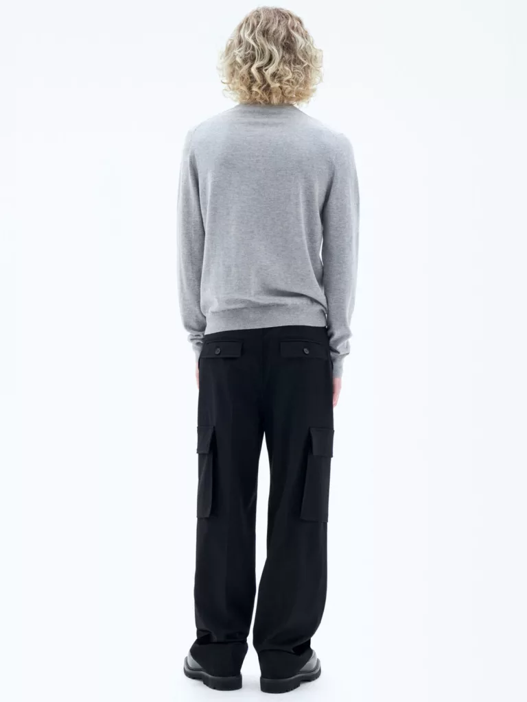 B1157-Cotton-Merino-Sweater-Filippa-K-Lt-Grey-Melange-Back-Full-Body