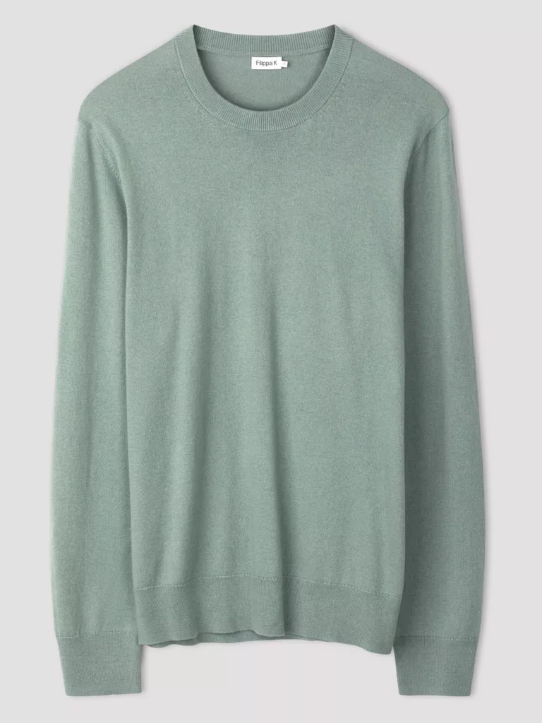 B1157-Cotton-Merino-Sweater-Filippa-K-Mint-Powder-Front-Flat-Lay