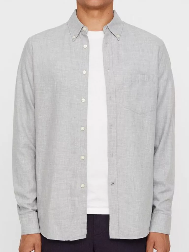 B1205-Daniel-Light-Flannel-Shirt-J-Lindeberg-Stone-Grey-Front