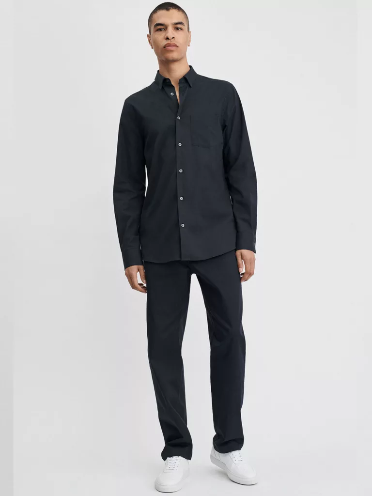 B1241-Tim-Light-Oxford-Shirt-Filippa-K-Dk-Navy-Front-Full-Body