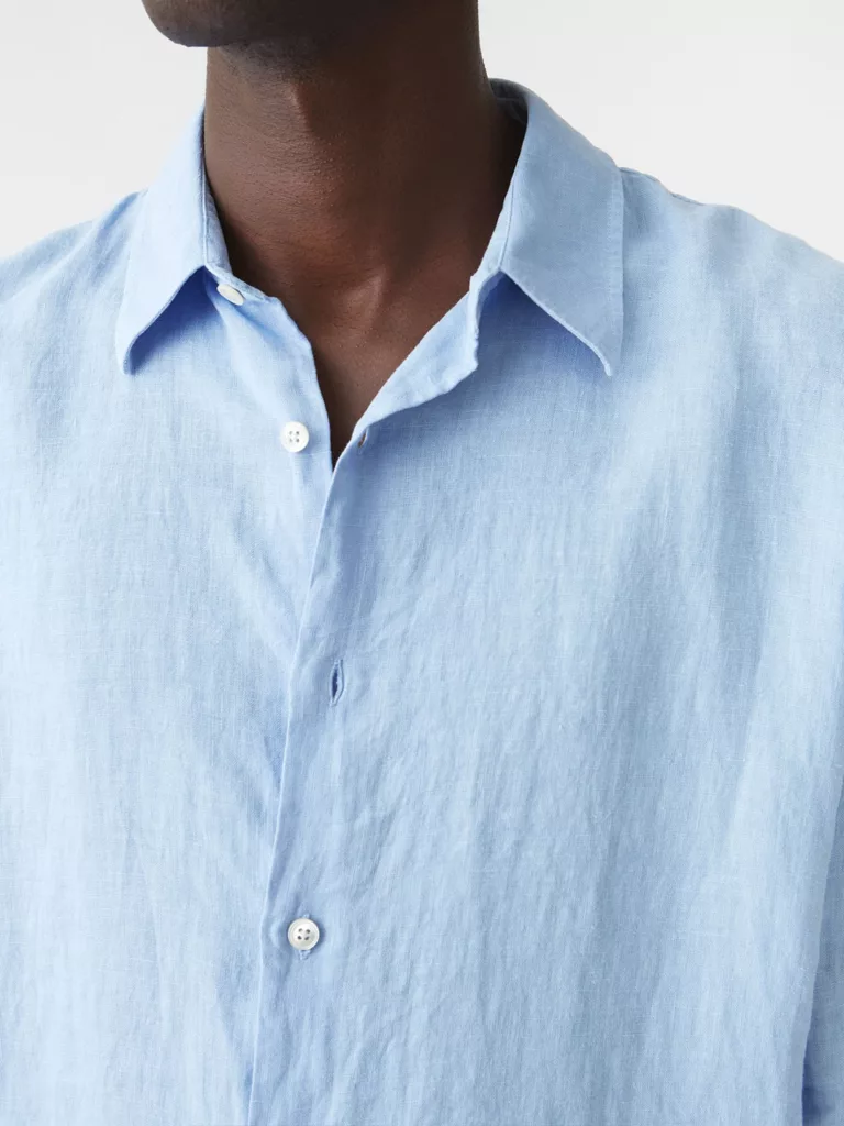 B1258-Air-Clean-Shirt-Hope-Sthlm-Shirt-Blue-Front-Close-Up-Collar