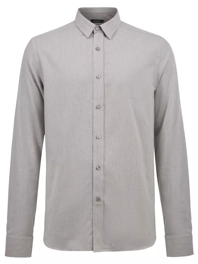 B1332-Light-Flannel-Slim-Shirt-J-Lindeberg-Dk-Grey-Front-Flat-Lay