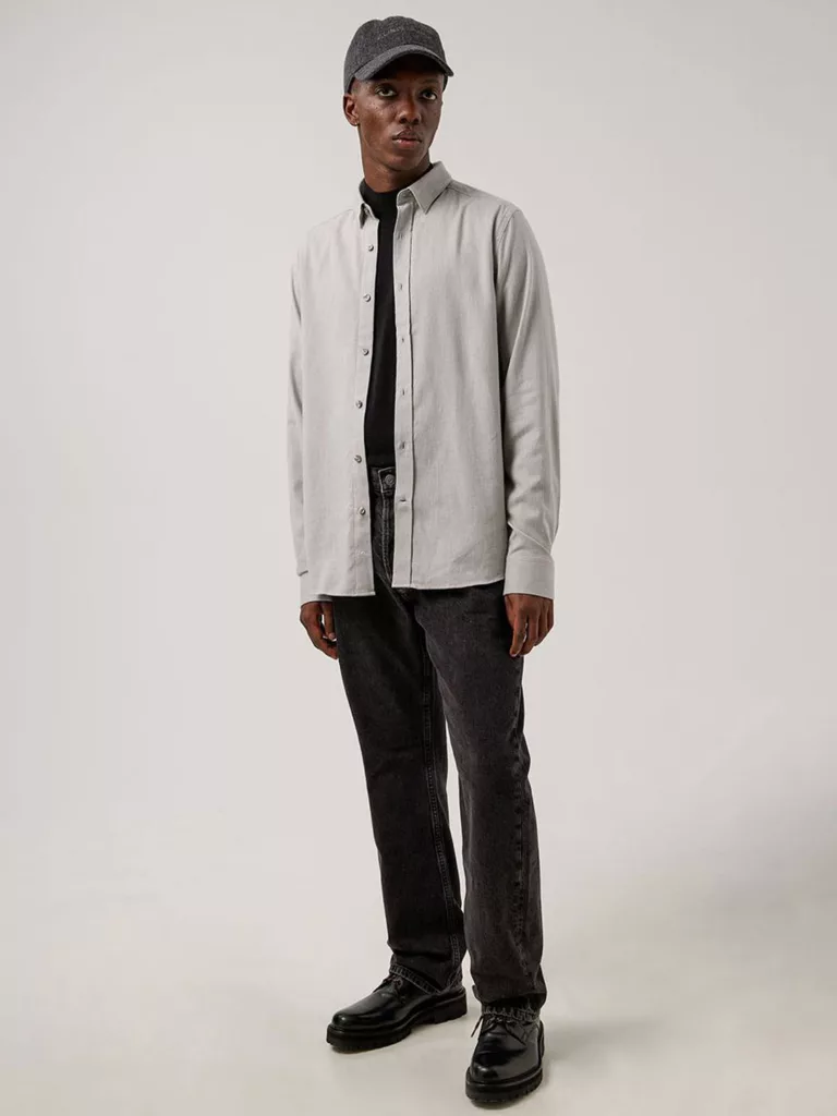 B1332-Light-Flannel-Slim-Shirt-J-Lindeberg-Dk-Grey-Front-Full-Body