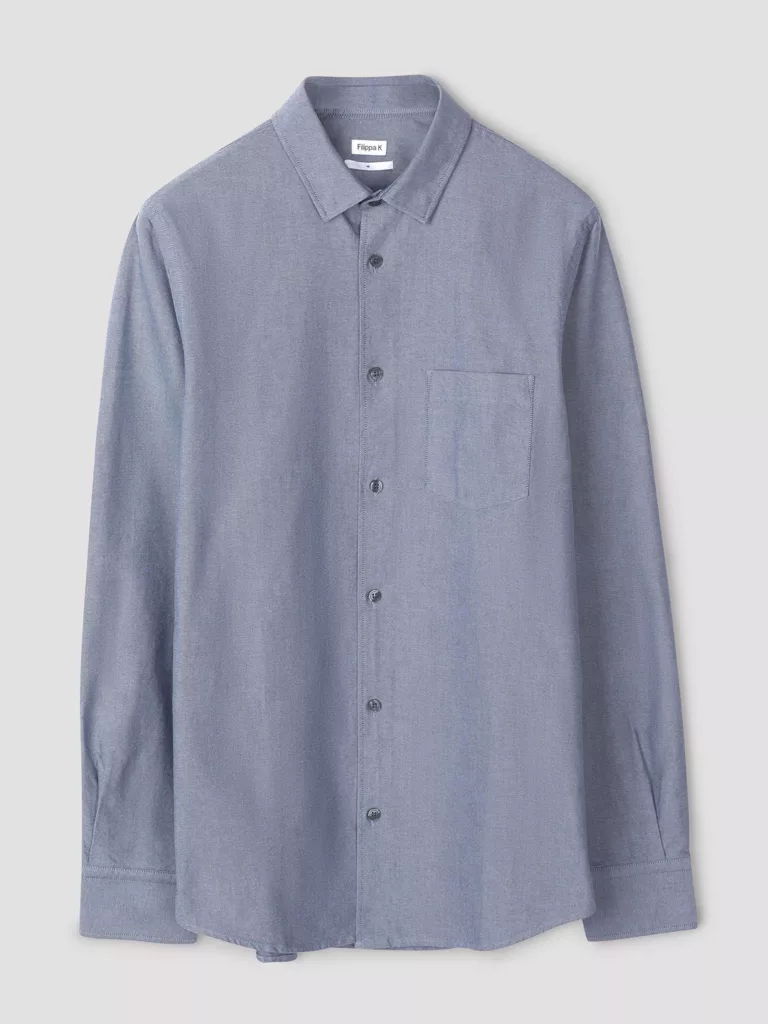 B1359-Tim-Oxford-Shirt-Filippa-K-Pacific-Steel-Blue-Front-Flat-Lay