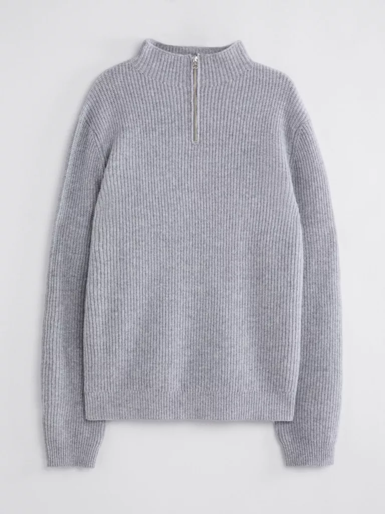B1360-Harrod-Sweater-Filippa-K-Warm-Grey-Melange-Front-Flat-Lay
