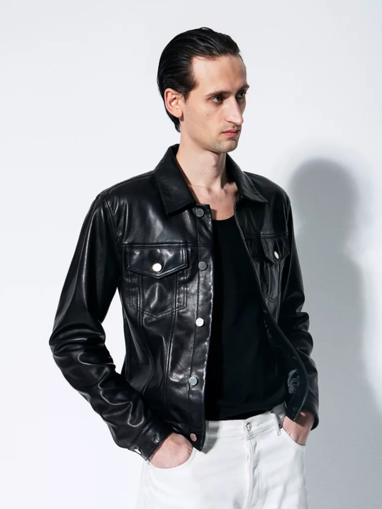 B1396-Leather-Jeans-Jacket-25-Blk-Dnm-Black-Front