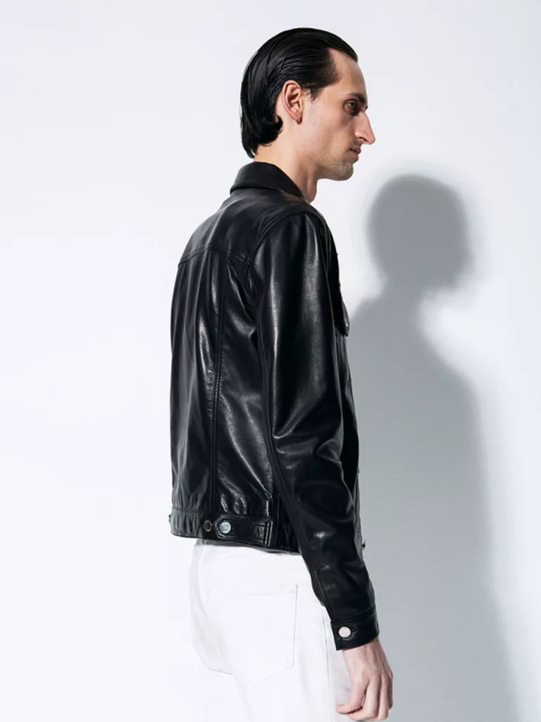 B1396-Leather-Jeans-Jacket-Blk-Dnm-Black-Side
