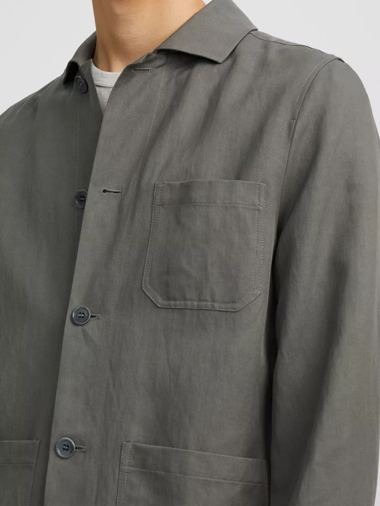 B1406-Louis-Linen-Jacket-Filippa-K-Green-Grey-Front-Close-Up