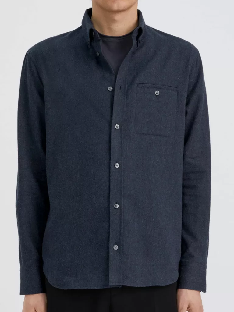 B1428-Zachary-Flannel-Shirt-Filippa-K-Dark-Blue-Melange-Front