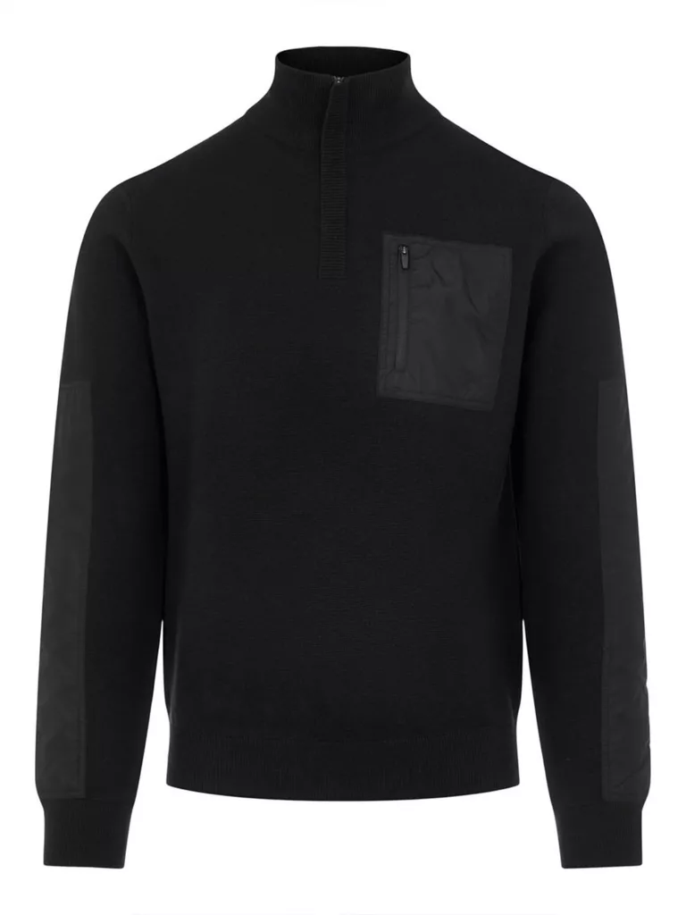 B1433-Benny-Hybrid-Knit-Sweater-J-Lindeberg-Black-Front-Flat-Lay