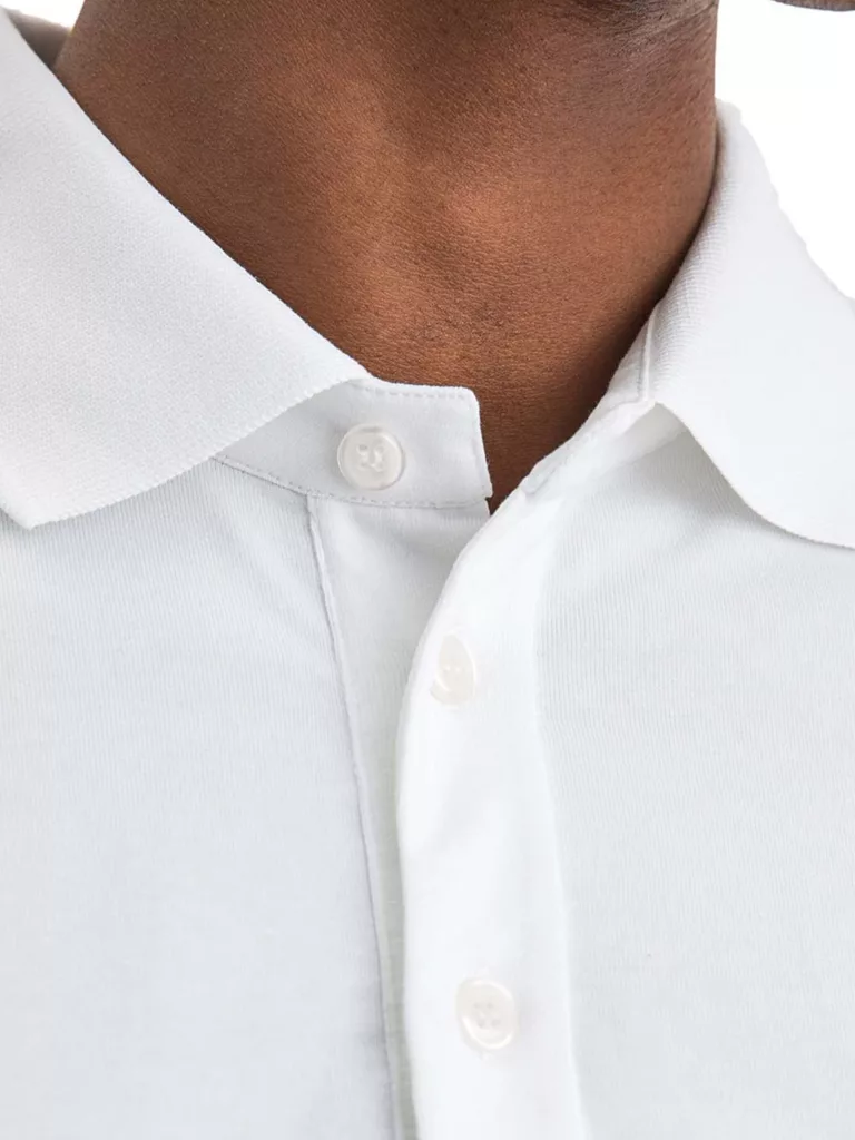 B1453-Luke-Lycra-Polo-Shirt-Filippa-K-White-Front-Close-Up-Collar