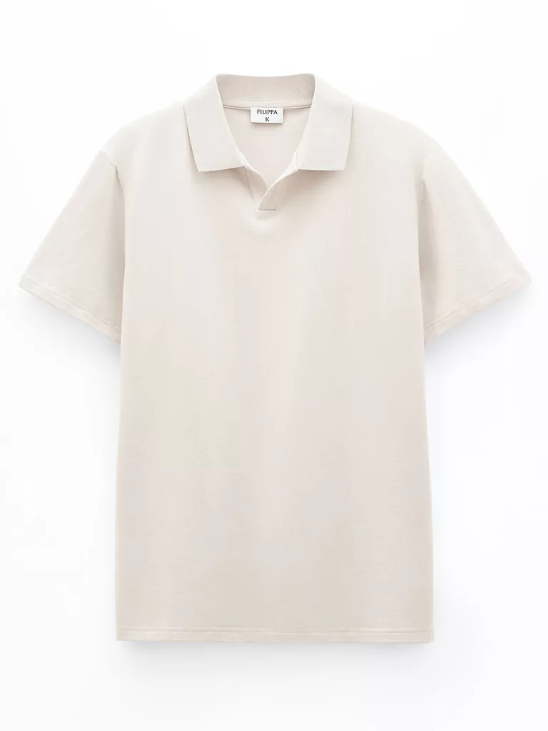 B1487-Stretch-Cotton-Polo-T-Shirt-Filippa-K-Dune-Front-Flat-Lay