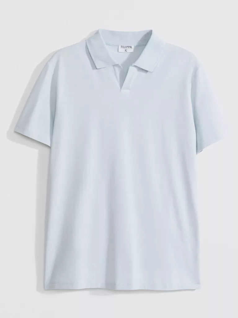 B1487-Stretch-Cotton-Polo-T-Shirt-Filippa-K-Soft-Blue-Front-Flat-Lay