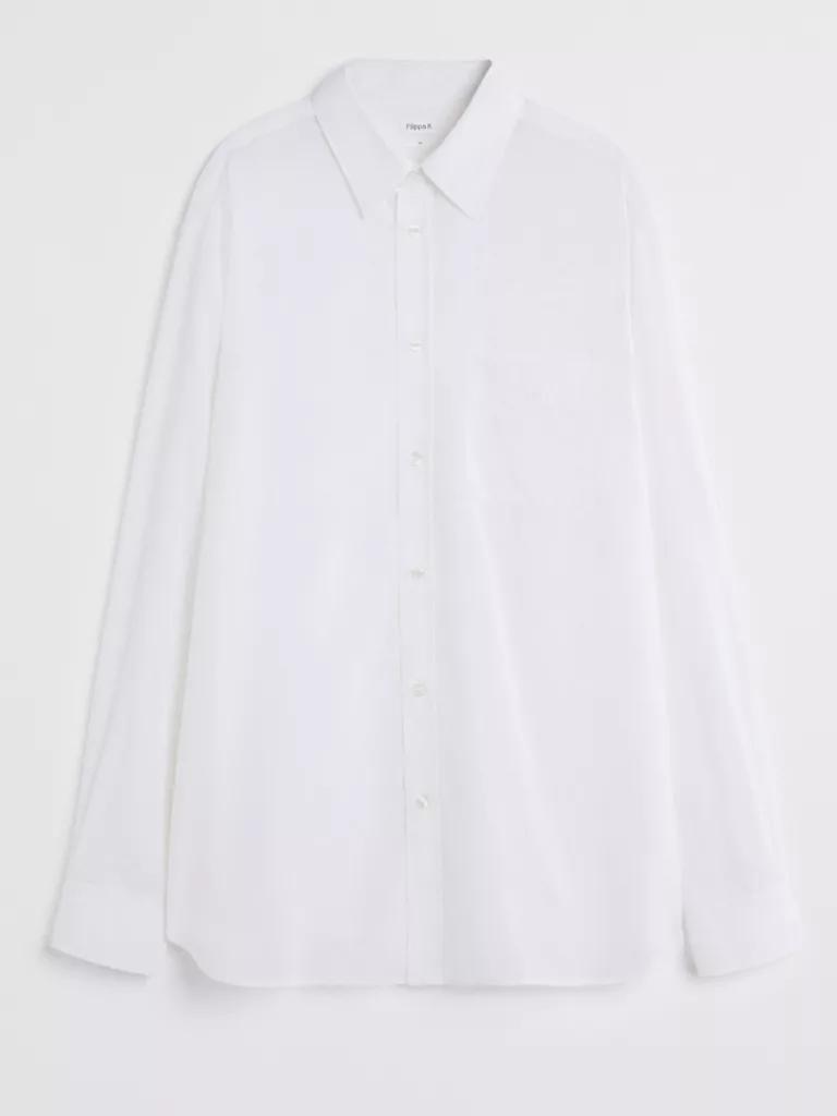B1495-Noel-Tencel-Shirt-Filippa-K-White-Front-Flat-Lay