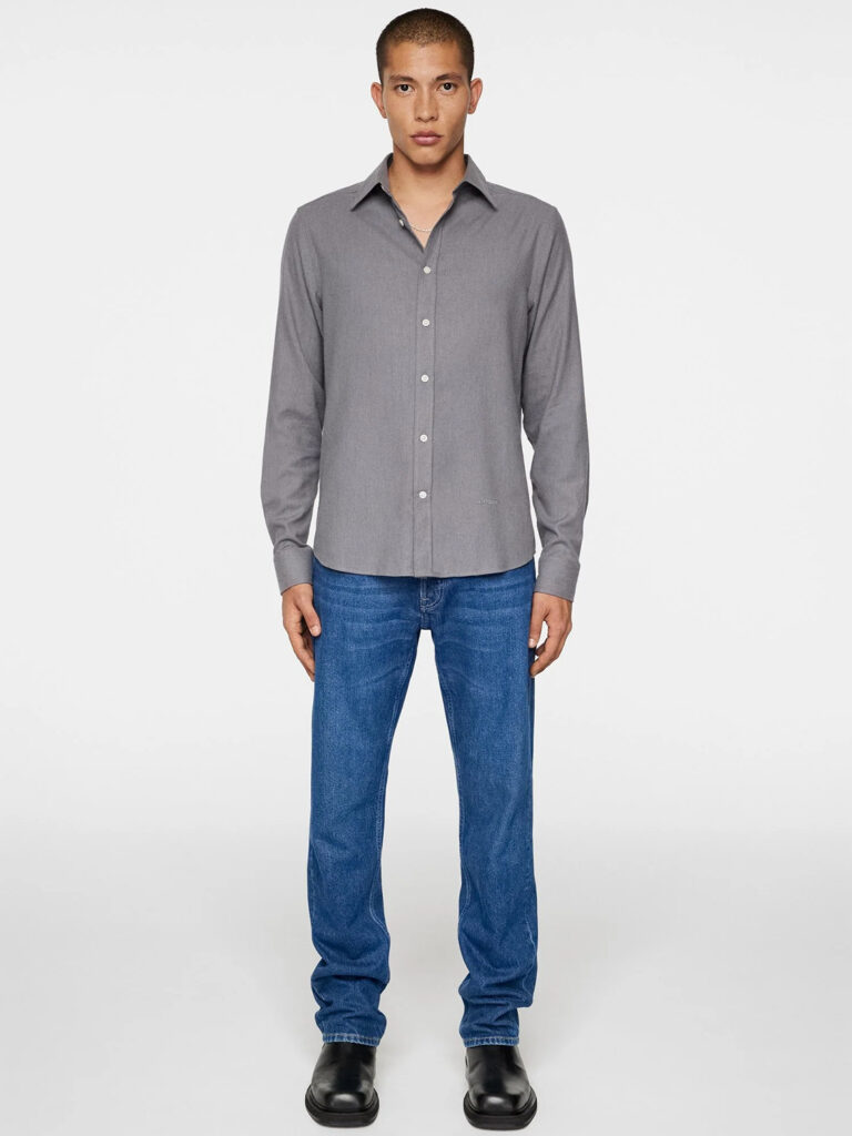 B1507-Light-Flannel-Slim-Shirt-J-Lindeberg-Night-Owl-Front-Full-Body