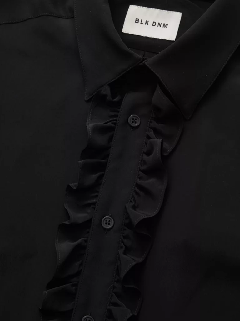 B1528-Tux-Shirt-Blk-Dnm-Black-Front-Close-Up