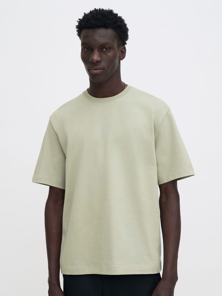 B1544-Heavy-Crewneck-Tee-Filippa-K-Faded-Green-Grey-Front