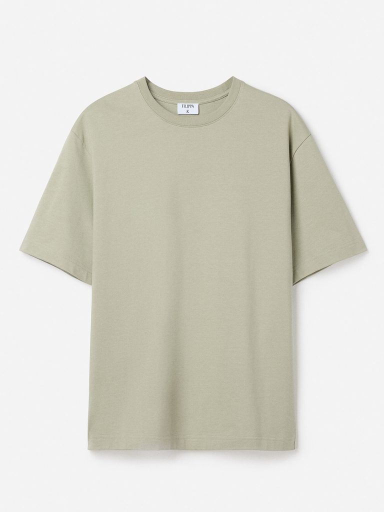 B1544-Heavy-Crewneck-Tee-Filippa-K-Faded-Green-Grey-Front-Flat-Lay