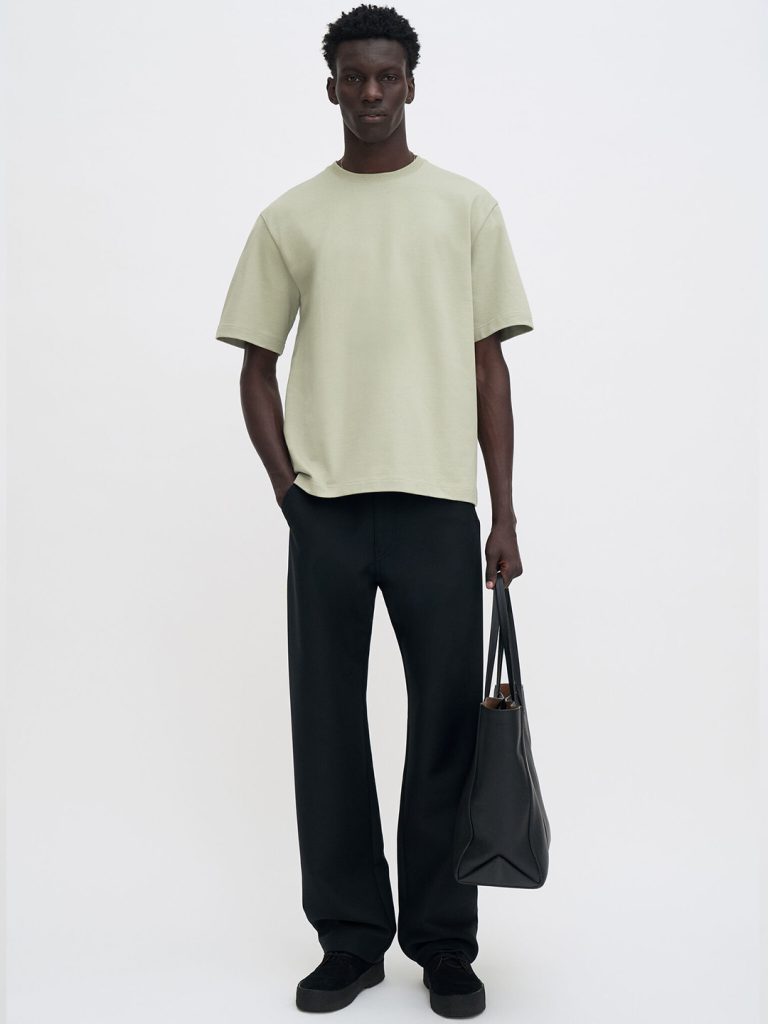 B1544-Heavy-Crewneck-Tee-Filippa-K-Faded-Green-Grey-Front-Full-Body