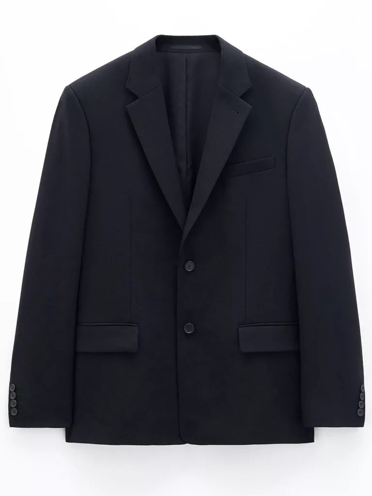 B1582-Tailored-Wool-Blazer-Filippa-K-Black-Front-Flat-Lay